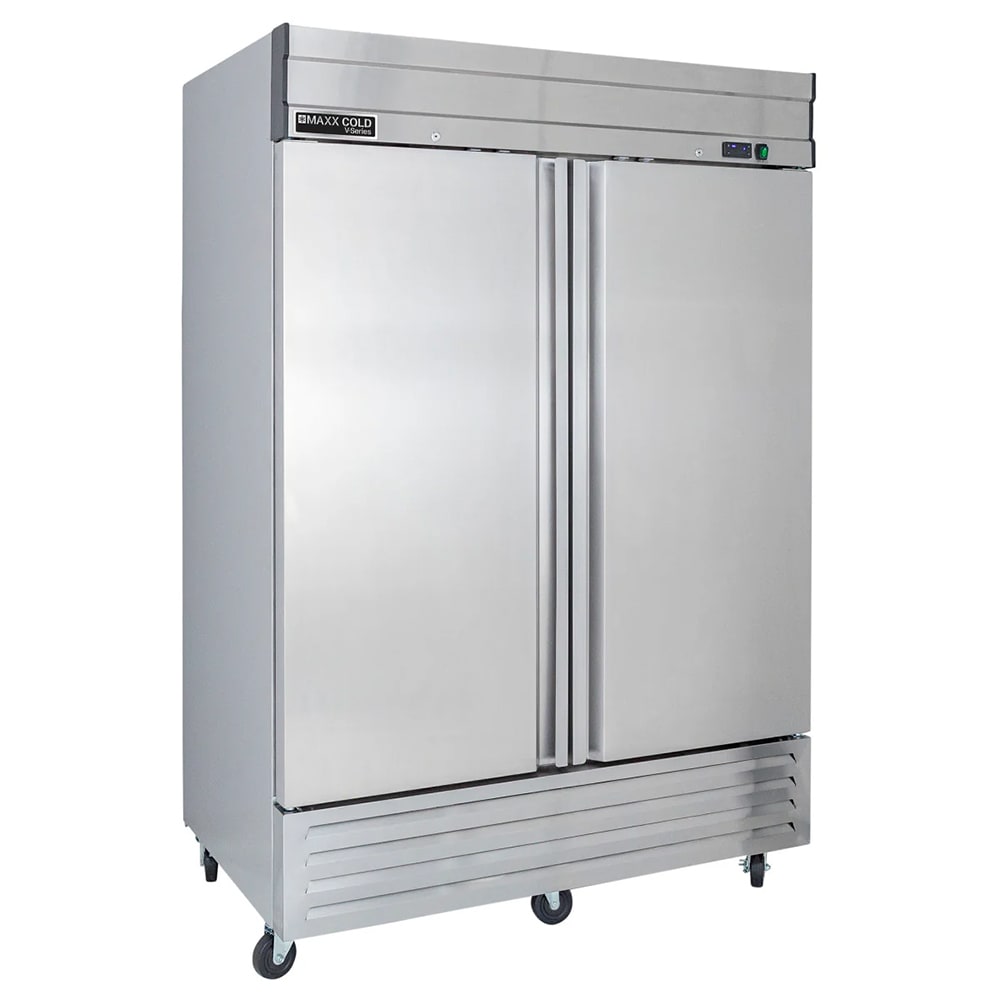 Maxx Cold MVF-49FDHC 54 1/5" V-Series Two Section Reach In Freezer, (2) Solid Doors, 115v