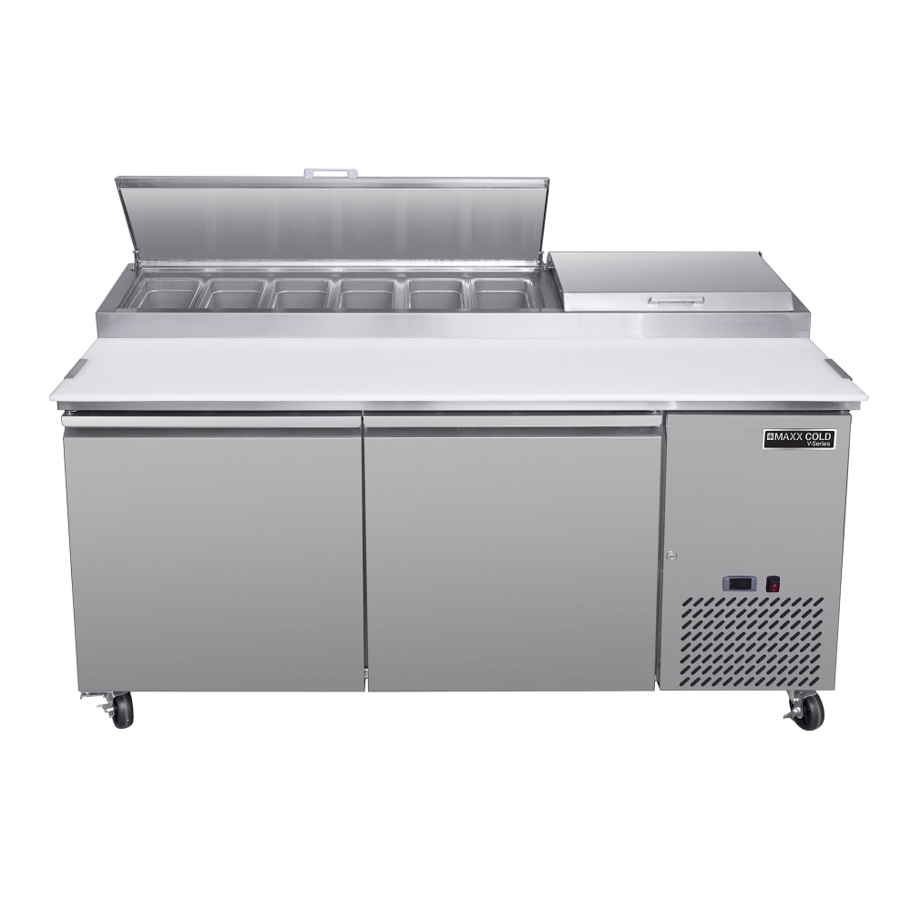 Maxx Cold MVPP70HC 66 4/5" V-Series Pizza Prep Table w/ Refrigerated Base, 115v