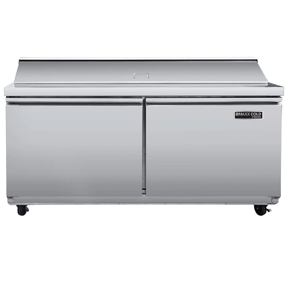 Maxx Cold MVR60SHC 61 1/5" V-Series Sandwich/Salad Prep Table w/ Refrigerated Base, 115v