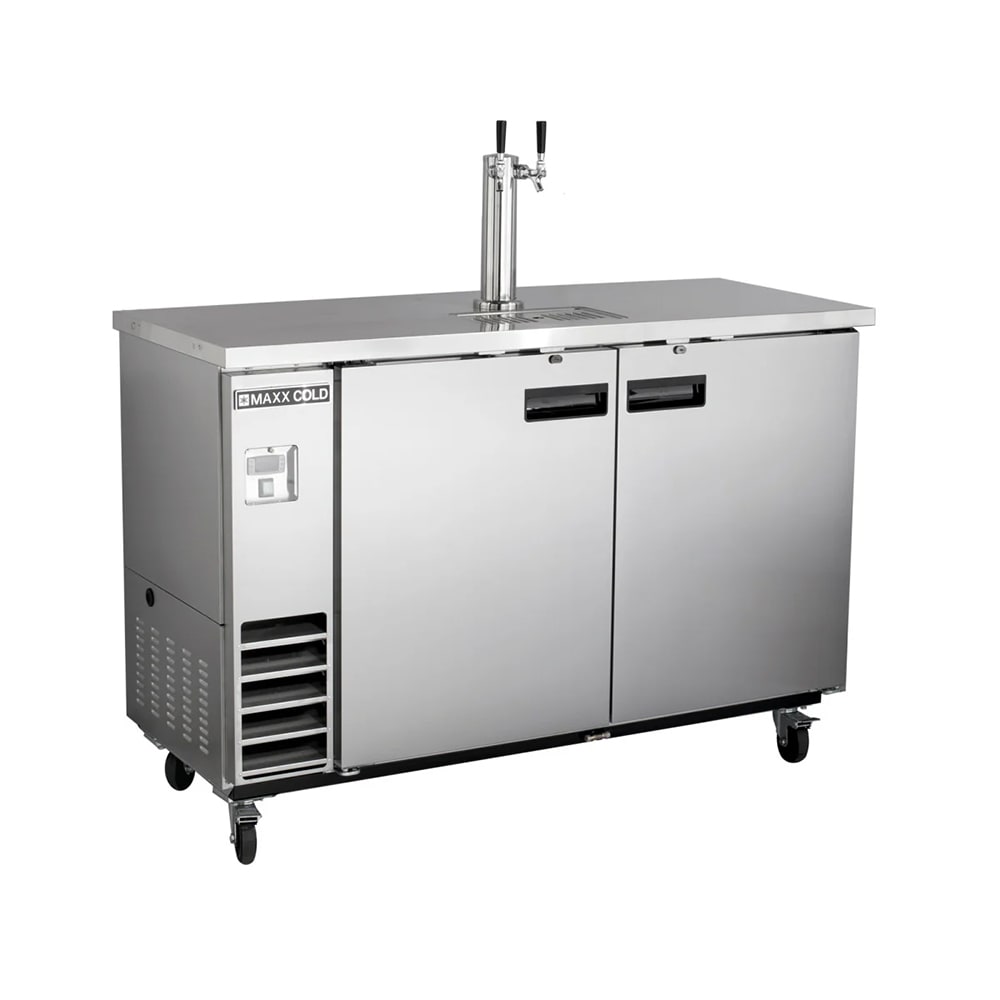 Maxx Cold MXBD48-1SHC 47 1/2" X-Series Kegerator Beer Dispenser w/ (2) Keg Capacity - (1) Column, Stainless, 120v