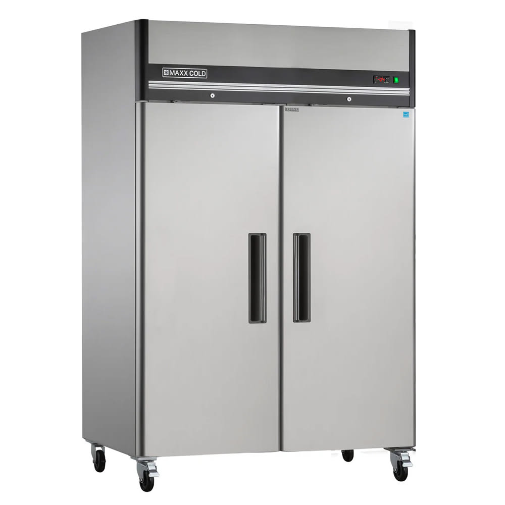 Maxx Cold MXCF-49FDHC 53 9/10" X-Series Two Section Reach In Freezer, (2) Solid Doors, 120v