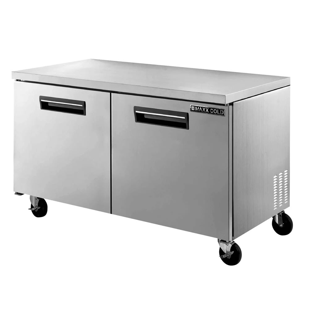 Maxx Cold MXCF60UHC 60 3/8" X-Series Undercounter Freezer w/ (2) Sections & (2) Doors, 120v