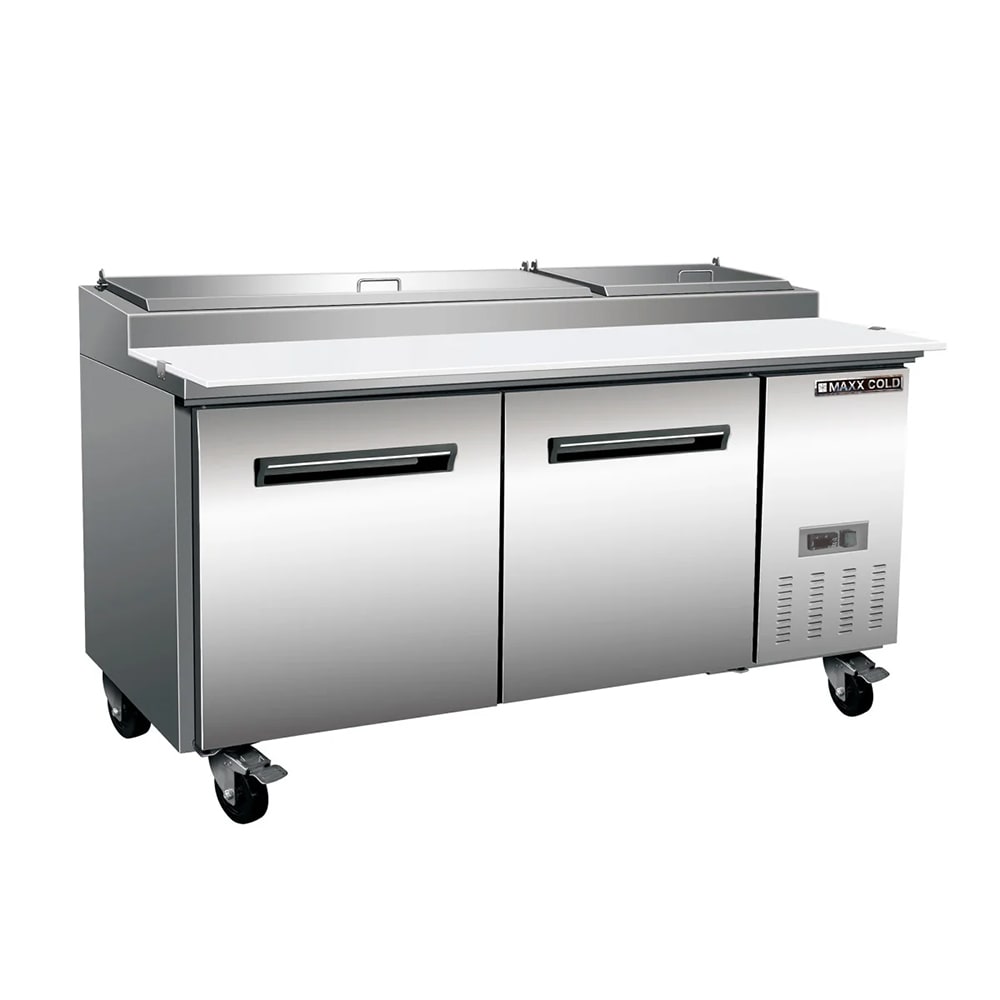 Maxx Cold MXCPP70HC 70 4/5" X-Series Pizza Prep Table w/ Refrigerated Base, 120v