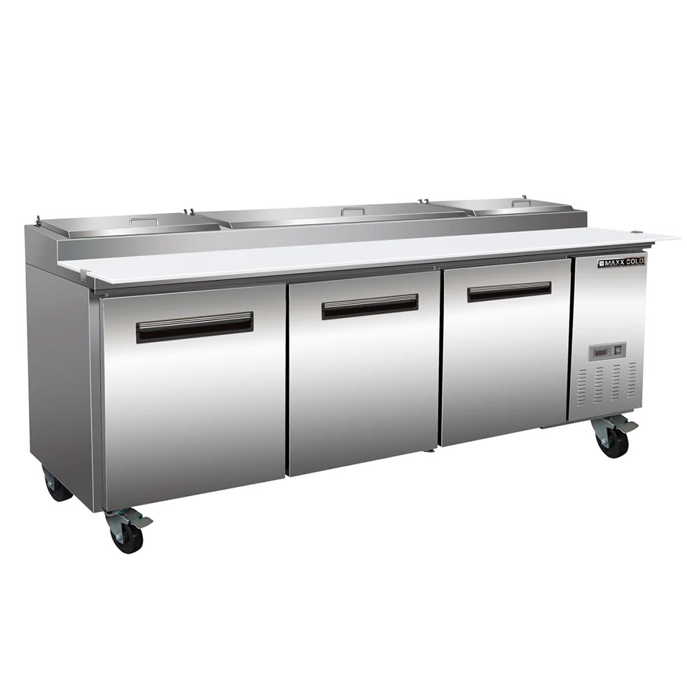 Maxx Cold MXCPP92HC 94 1/5" X-Series Pizza Prep Table w/ Refrigerated Base, 120v