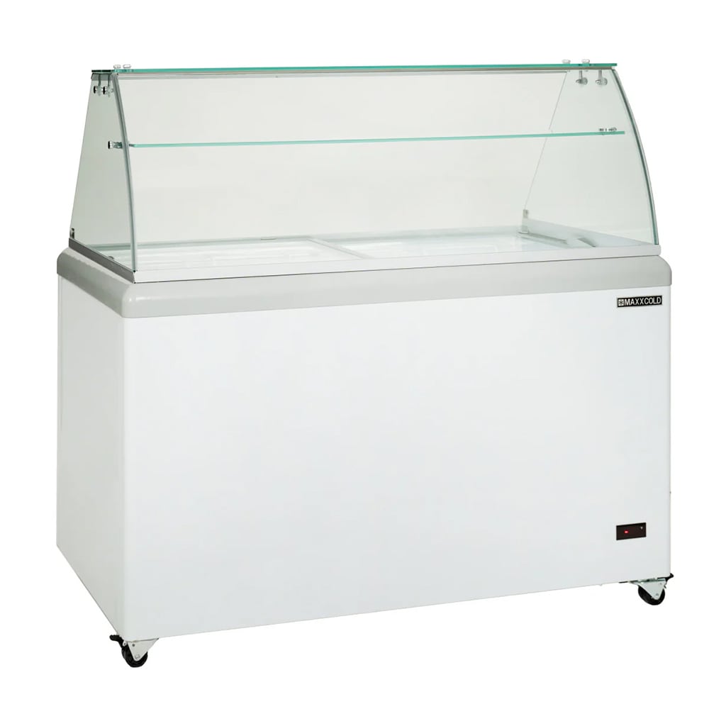 Maxx Cold MXDC-8 51 7/10" X-Series Mobile Ice Cream Dipping Cabinet w/ 14 Tub Capacity - White, 120v