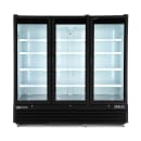 Maxx Cold MXGDM-73FBHC 81" X-Series Three Section Display Freezer w/ Swing Doors - Bottom Mount Compressor, Black, 120v thumbnail 2
