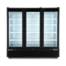 Maxx Cold MXGDM-73RBHC 81" X-Series Three Section Glass Door Merchandiser - (3) Left/Right Hinge Doors, Black, 120v thumbnail 2