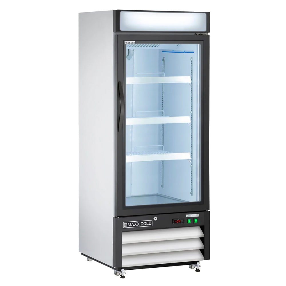 Maxx Cold MXM1-12FHC 25" X-Series One Section Display Freezer w/ Swing Door - Bottom Mount Compressor, White, 120v