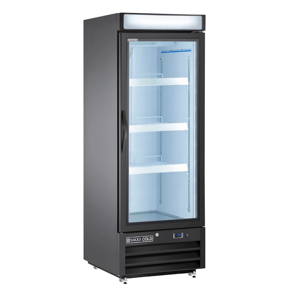 Maxx Cold MXM1-16FBHC 25" X-Series One Section Display Freezer w/ Swing Door - Bottom Mount Compressor, Black, 120v