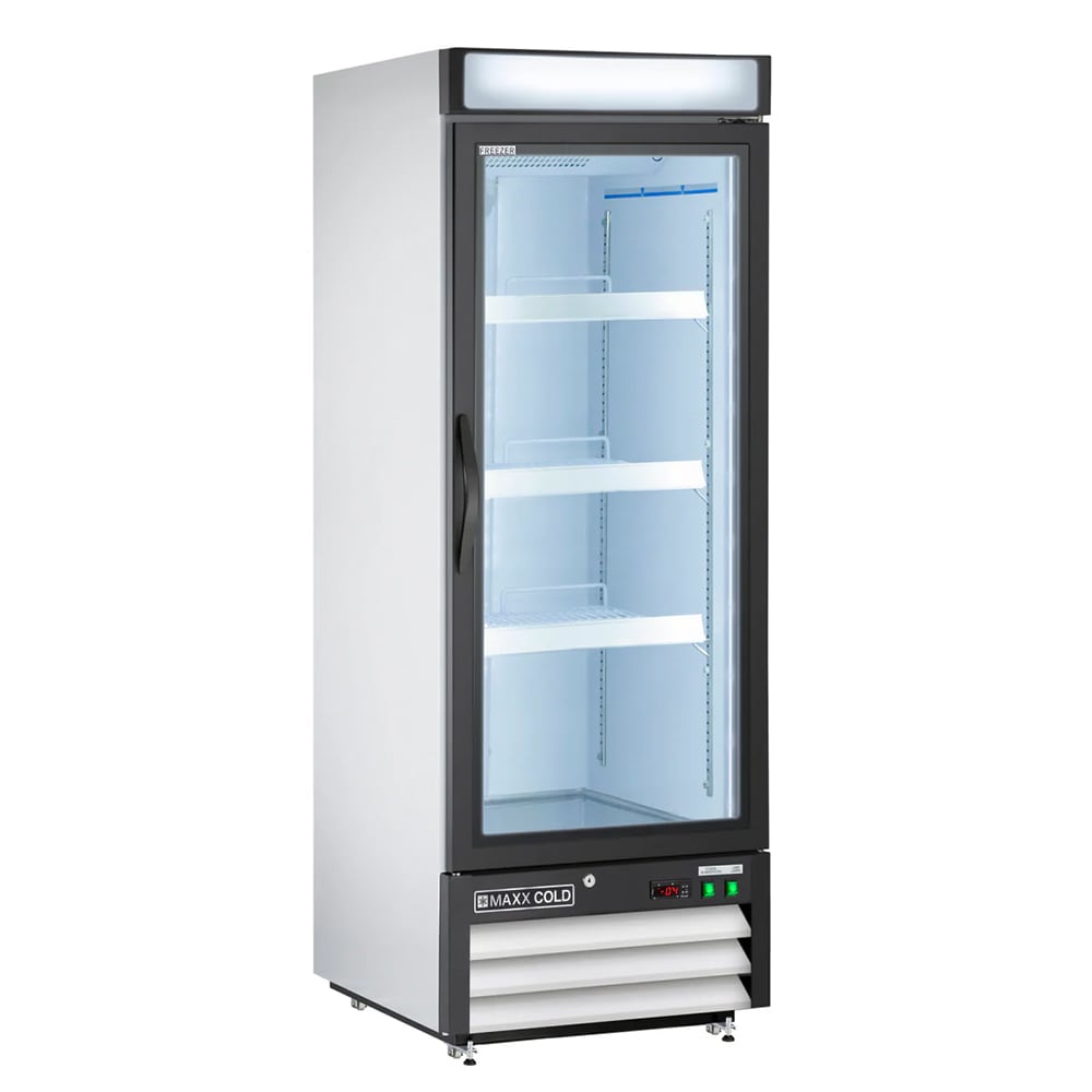 Maxx Cold MXM1-16FHC 25" X-Series One Section Display Freezer w/ Swing Door - Bottom Mount Compressor, White, 120v