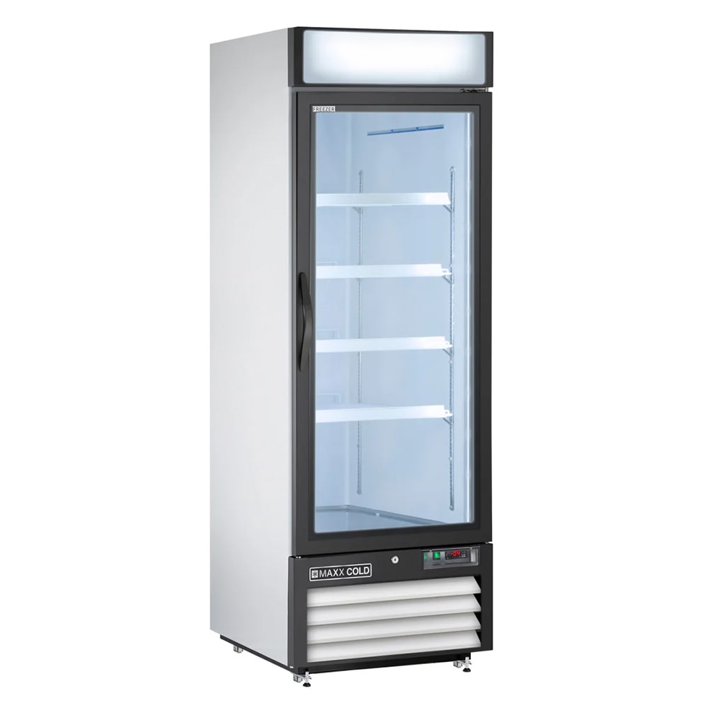 Maxx Cold MXM1-23FHC 27" X-Series One Section Display Freezer w/ Swing Door - Bottom Mount Compressor, White, 120v