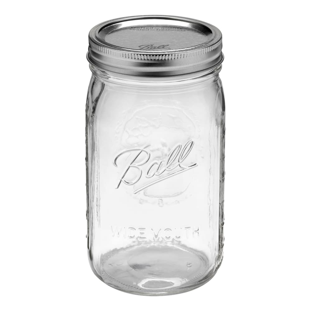 Ball 67000 32 oz Plain Mason Jar w/ SureTight™ Lid & Band - Wide Mouth