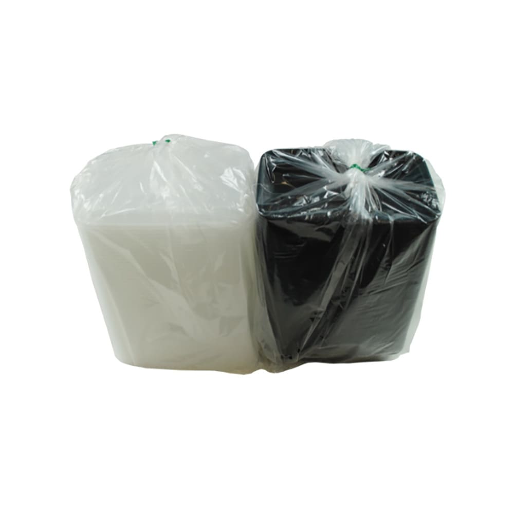 CuBE Packaging 16 oz Rectangular Container w/ Lid - Plastic, Black (CR-815B)