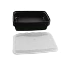 CuBE Packaging 28 oz Rectangular Container w/ Lid - Plastic, Black (CR-927B) thumbnail 2