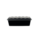 CuBE Packaging 38 oz Rectangular Container w/ Lid - Plastic, Black (CR-937B) thumbnail 2