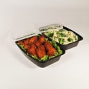 CuBE Packaging 28 oz Rectangular Container w/ Lid - Plastic, Black (CR-928B) thumbnail 2