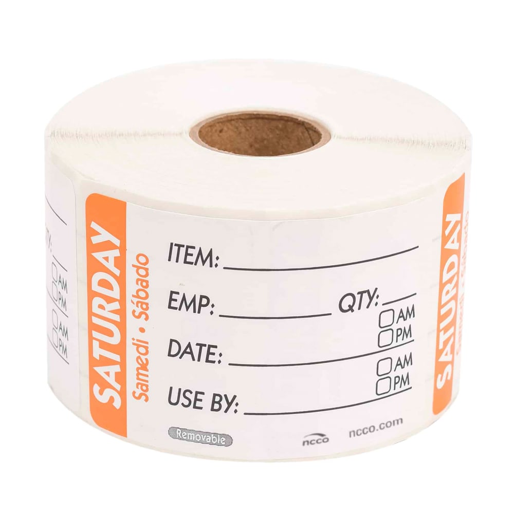 National Checking Company Rectangular Write On Food Storage Label - 2" x 3", Saturday, Orange (RIDU2306R)