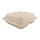 Genera 8" Square Disposable To Go Food Container w/ (3) Compartments - Molded Fiber, Natural (TCA8X83CB200IN) thumbnail 5