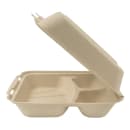 Genera 9" Square Disposable To Go Food Container w/ (3) Compartments - Molded Fiber, Natural (TCA9X93CB200IN) thumbnail 4