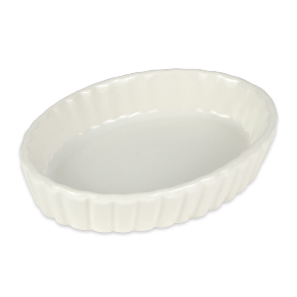 Diversified Ceramics DCI825W 5 oz Oval Crème Brulee Dish - Ceramic, White