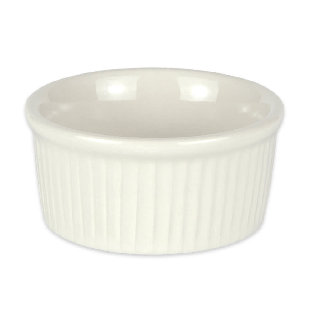 Diversified Ceramics DCI834.5W 4 oz Fluted Ramekin - Ceramic, White