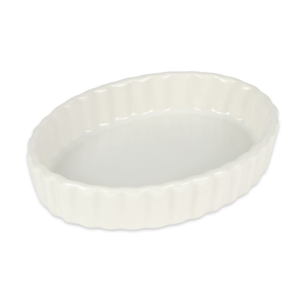 Diversified Ceramics DCI835W 6 oz Oval Crème Brulee Dish - Ceramic, White