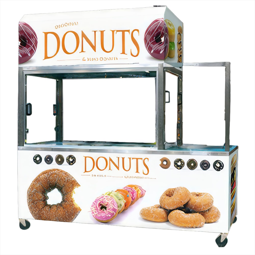 Belshaw MARK V INSIDER Food Cart for Donut Robot® Mark II & Mark V w/ Graphics, 84 1/2"L x 31"W x 91 1/2"H, White
