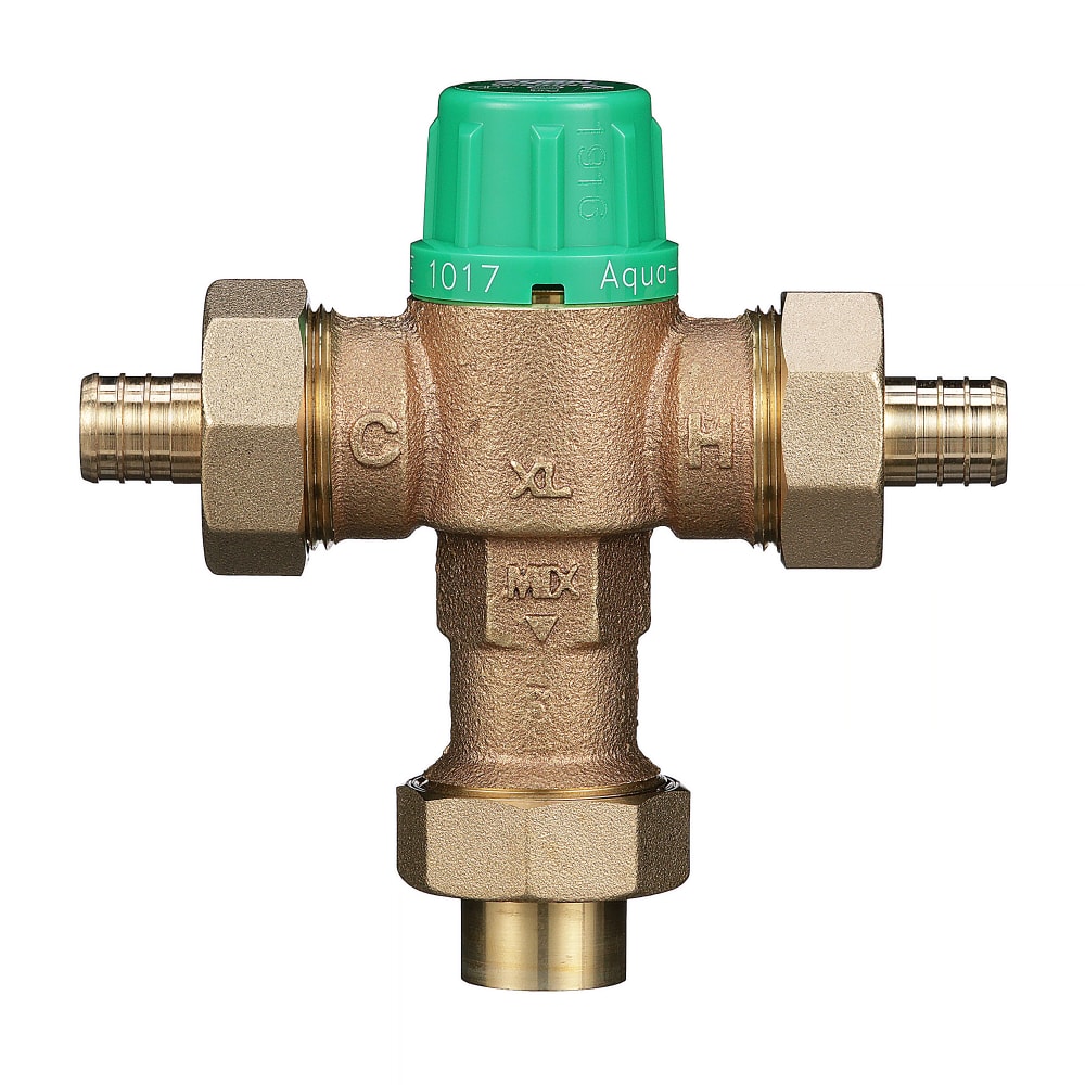 Zurn Industries 34-ZW1017XL2PEX1C 3/4" Thermostatic Mixing Valve w/ (2) PEX & (1) Copper Sweat Tailpieces