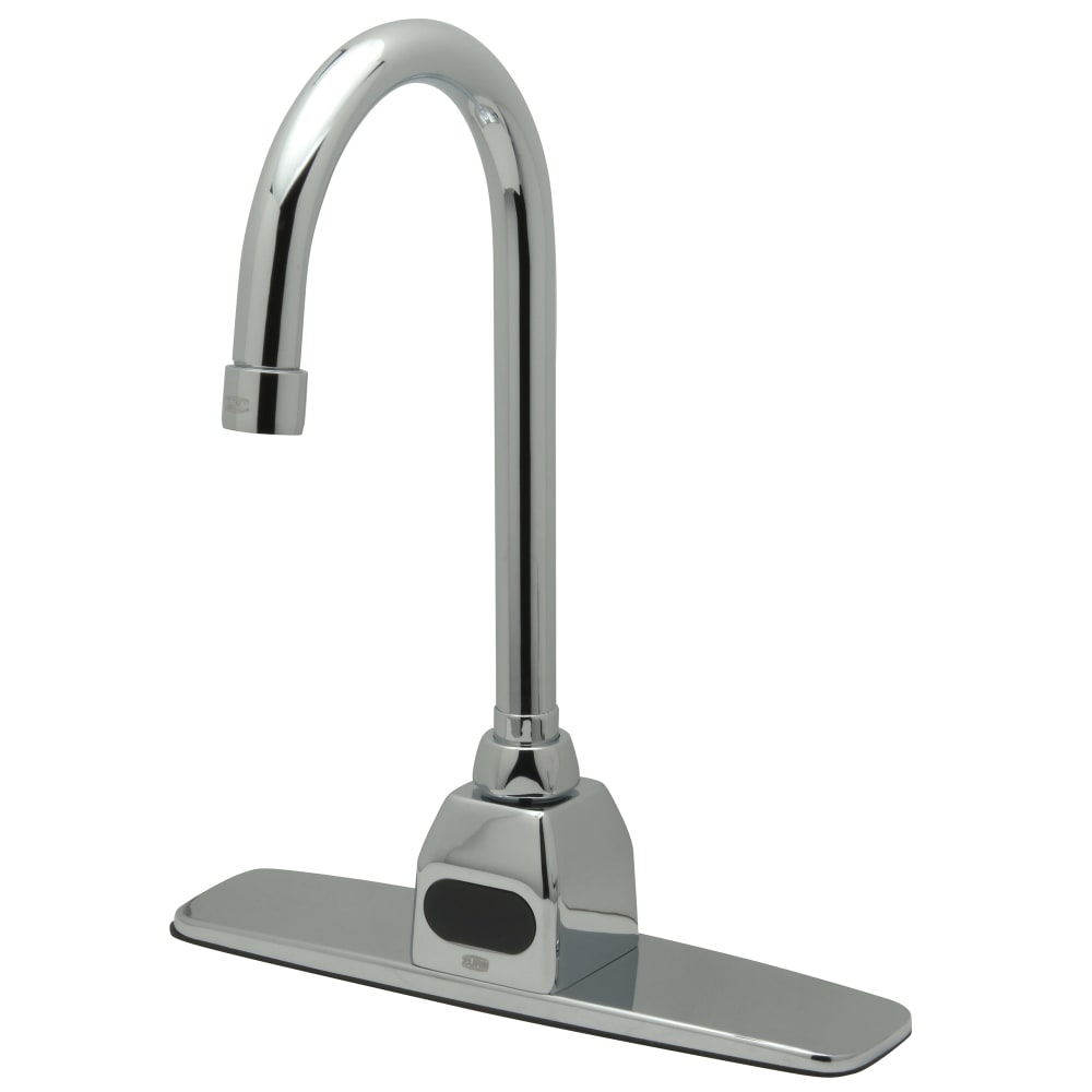 Zurn Industries Z6920-XL-CP8-TMV-1 Deck Mount Gooseneck Sensor Faucet w/ 0.5 gpm Aerator & Thermostatic Mixing Valve - 8" Plate, Chrome