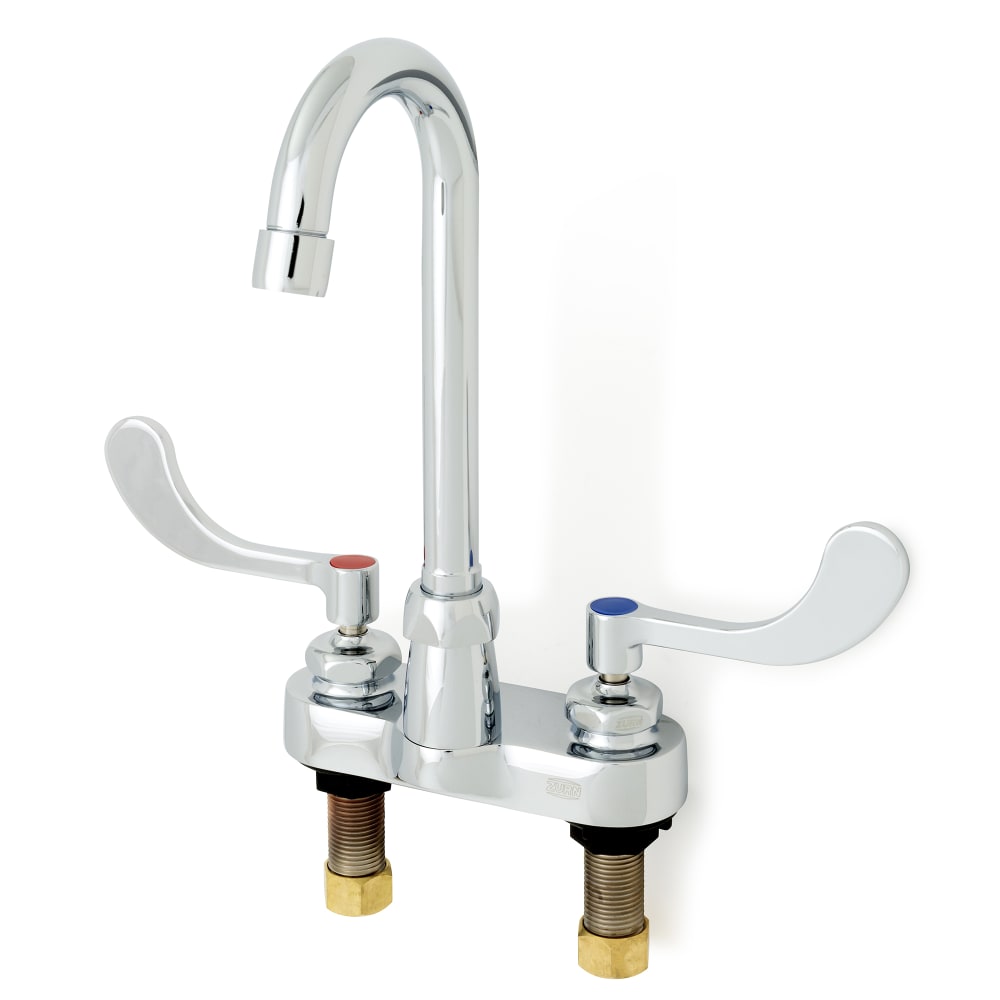Zurn Industries Z812A4-XL-3F Deck Mount Faucet w/ 0.5 gpm Spray Outlet - 3 1/2" Swivel Gooseneck Spout, 4" Centers