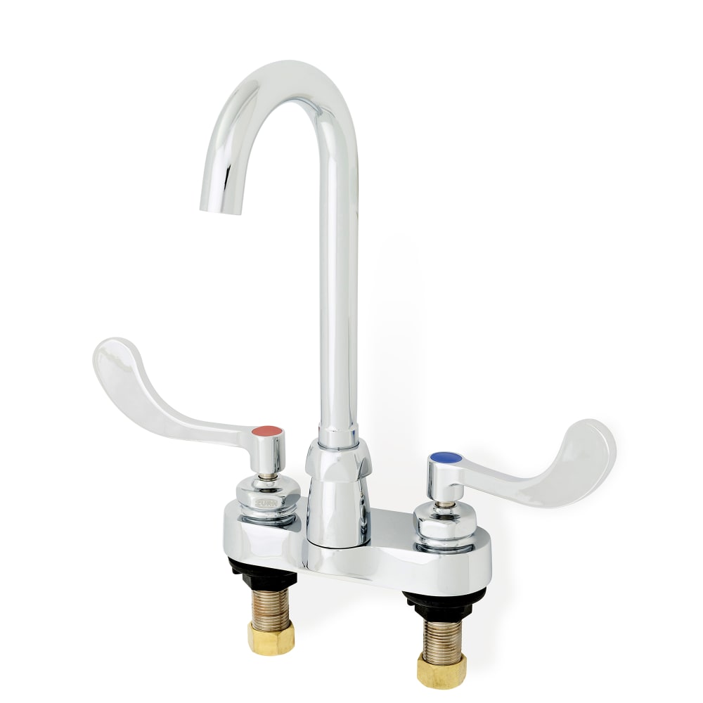 Zurn Industries Z812A4-XL-FC Deck Mount Faucet w/ 2.0 gpm Laminar Flow - 3 1/2" Swivel Gooseneck Spout, 4" Centers