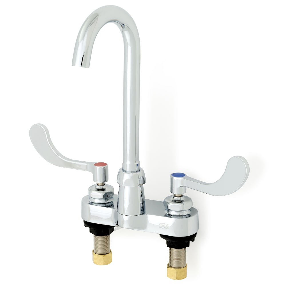 Zurn Industries Z812A4-XL-FC0.5 Deck Mount Faucet w/ 0.5 gpm Laminar Flow - 3 1/2" Swivel Gooseneck Spout, 4" Centers
