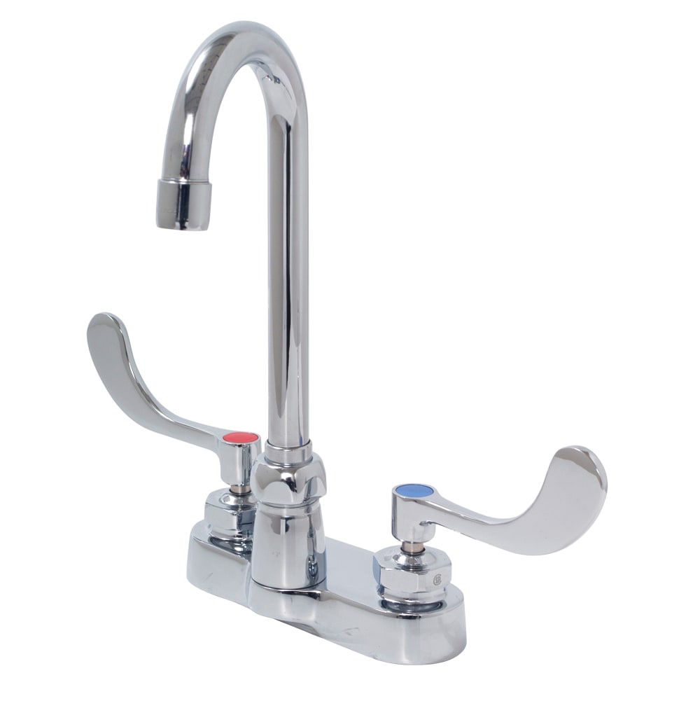 Zurn Industries Z812A4-XL-FC1.5 Deck Mount Faucet w/ 1.5 gpm Laminar Flow - 3 1/2" Swivel Gooseneck Spout, 4" Centers