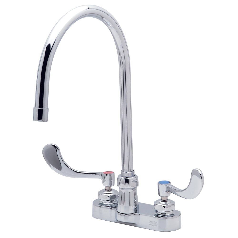 Zurn Industries Z812C4-XL Deck Mount Faucet w/ 2.2 gpm Aerator - 8" Swivel Gooseneck Spout, 4" Centers