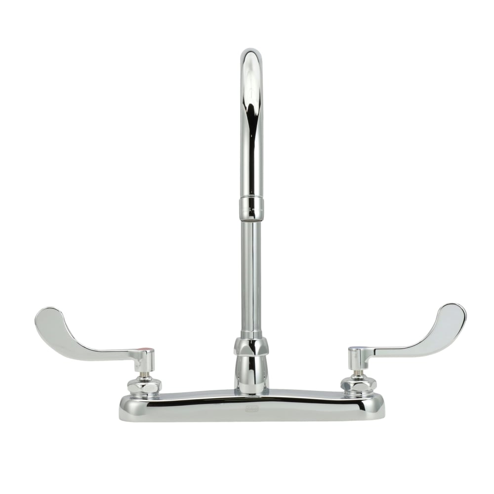 Zurn Industries Z871C4-XL Deck Mount Faucet w/ 8" Gooseneck Spout & 4" Wrist Handles - 2.2 gpm Pressure