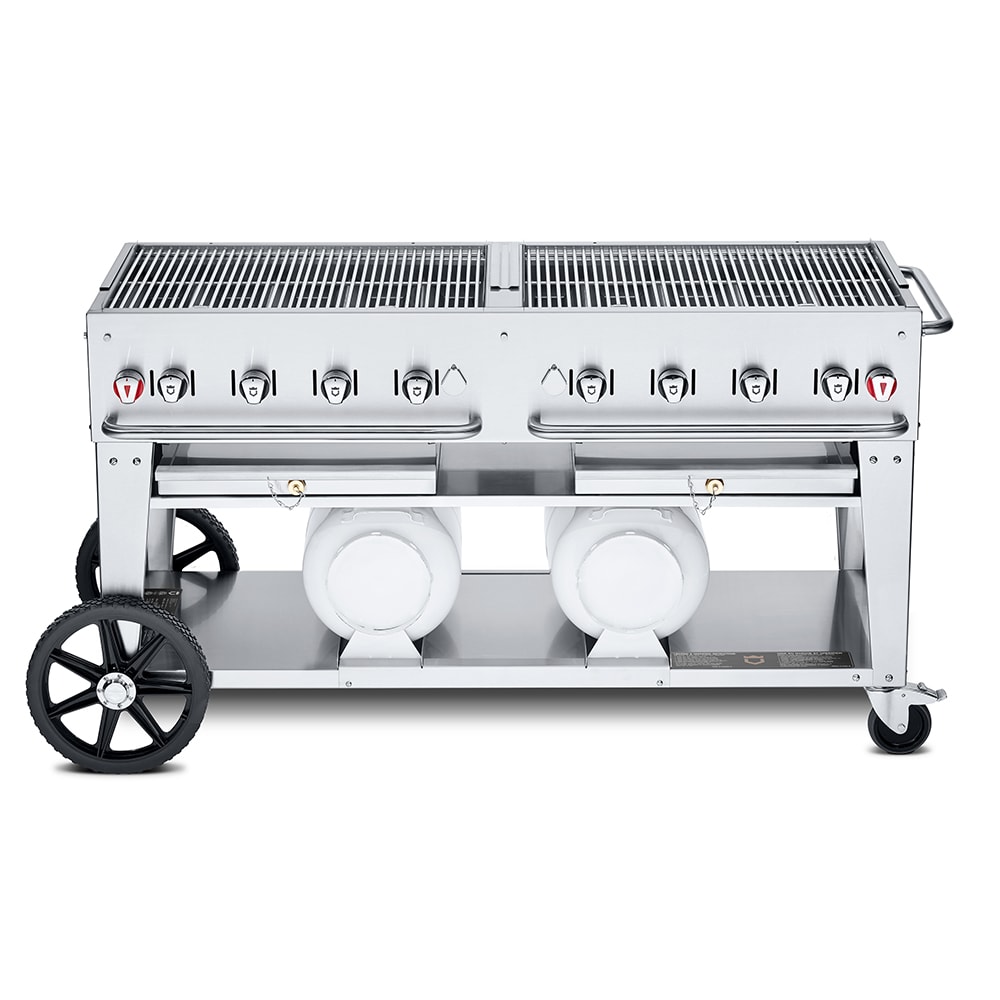 Crown Verity CV-CCB-60-LP 58" Mobile Gas Commercial Outdoor Grill w/ Gas Tank Support, Liquid Propane