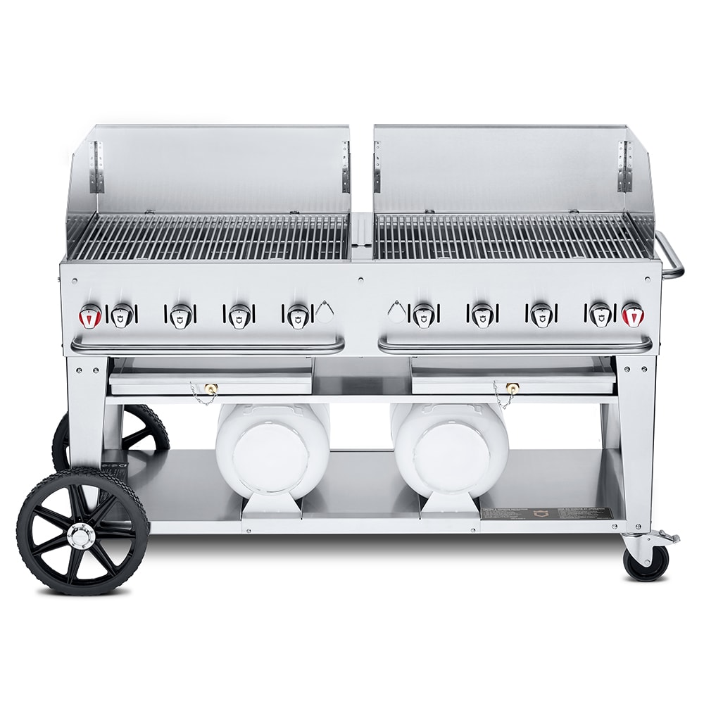 Crown Verity CV-CCB-60WGP 58" Mobile Gas Commercial Outdoor Grill w/ Gas Tank Support, Liquid Propane