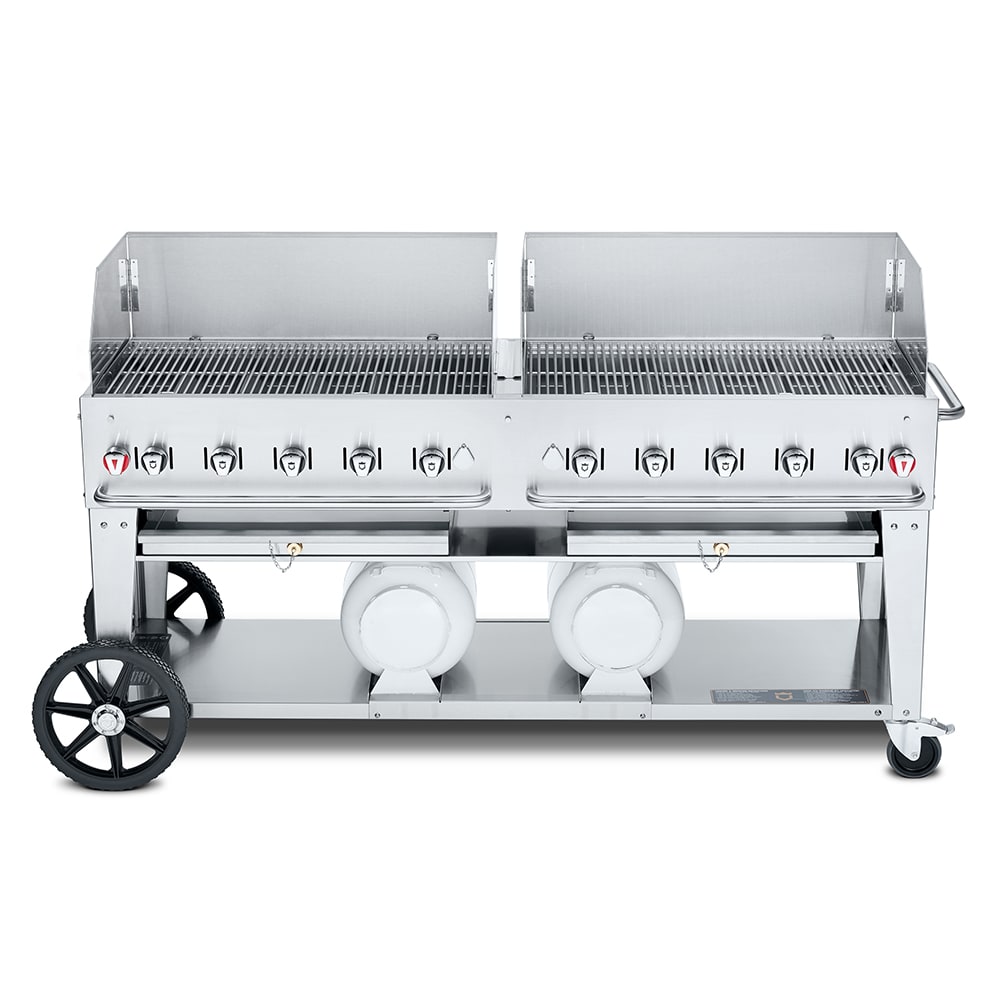 Crown Verity CV-CCB-72WGP 70" Mobile Gas Commercial Outdoor Grill w/ Gas Tank Support, Liquid Propane