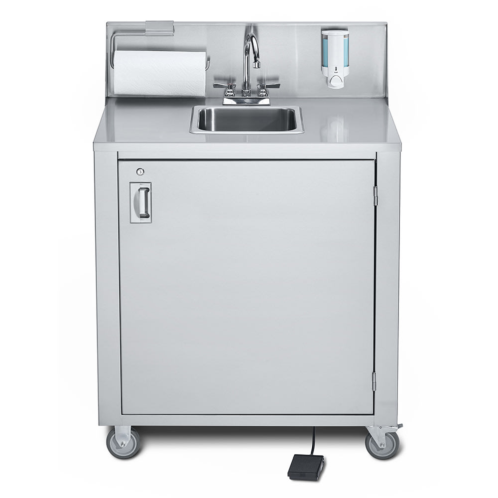 Crown Verity CV-PHS-1C 38 1/3"H Portable Touchless Sink w/ 6"D Bowl, Soap Dispenser