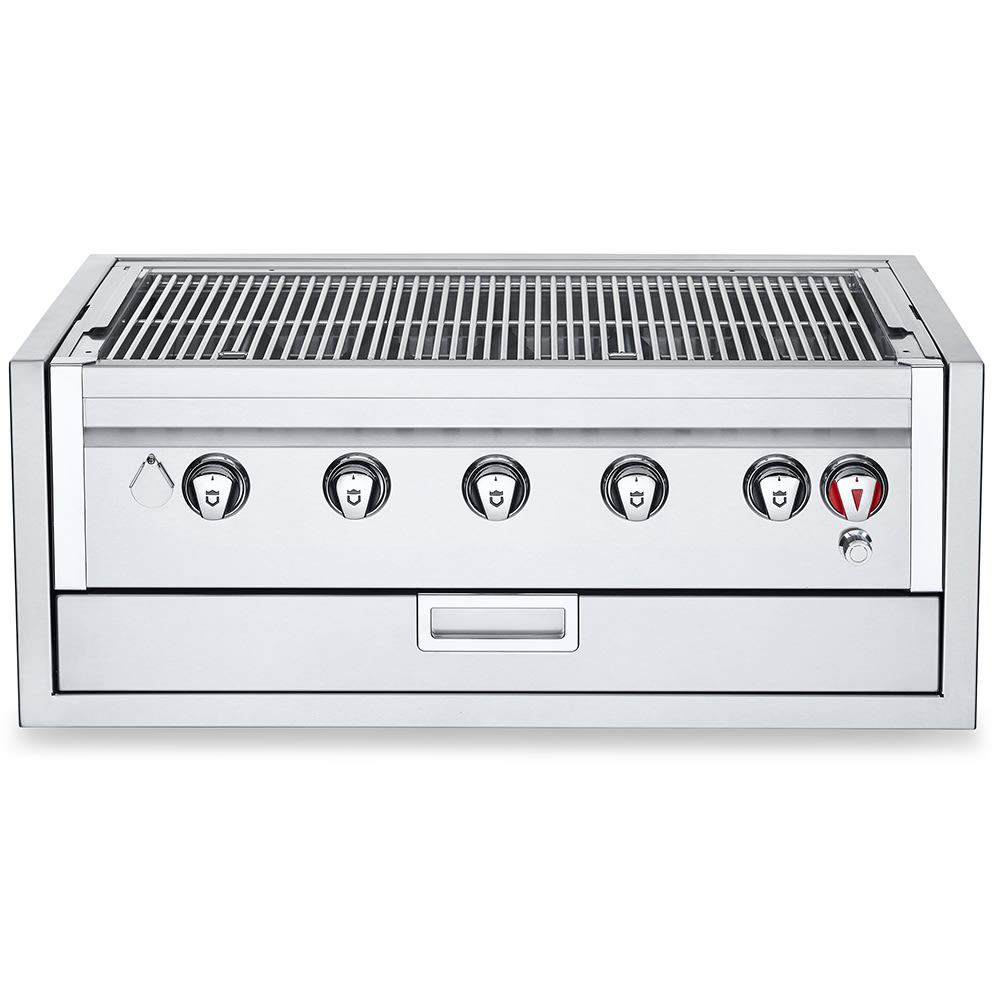 Crown Verity IBI36-GO 36" Built In Commercial Outdoor Charbroiler Grill Only w/ (5) Burners - Natural Gas