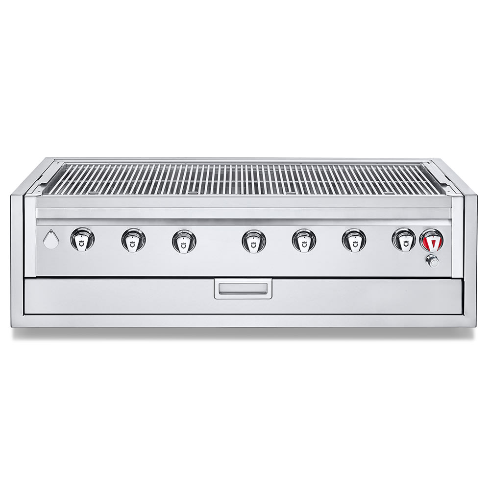 Crown Verity IBI48-GO 48" Built In Commercial Outdoor Charbroiler Grill Only w/ (7) Burners - Natural Gas