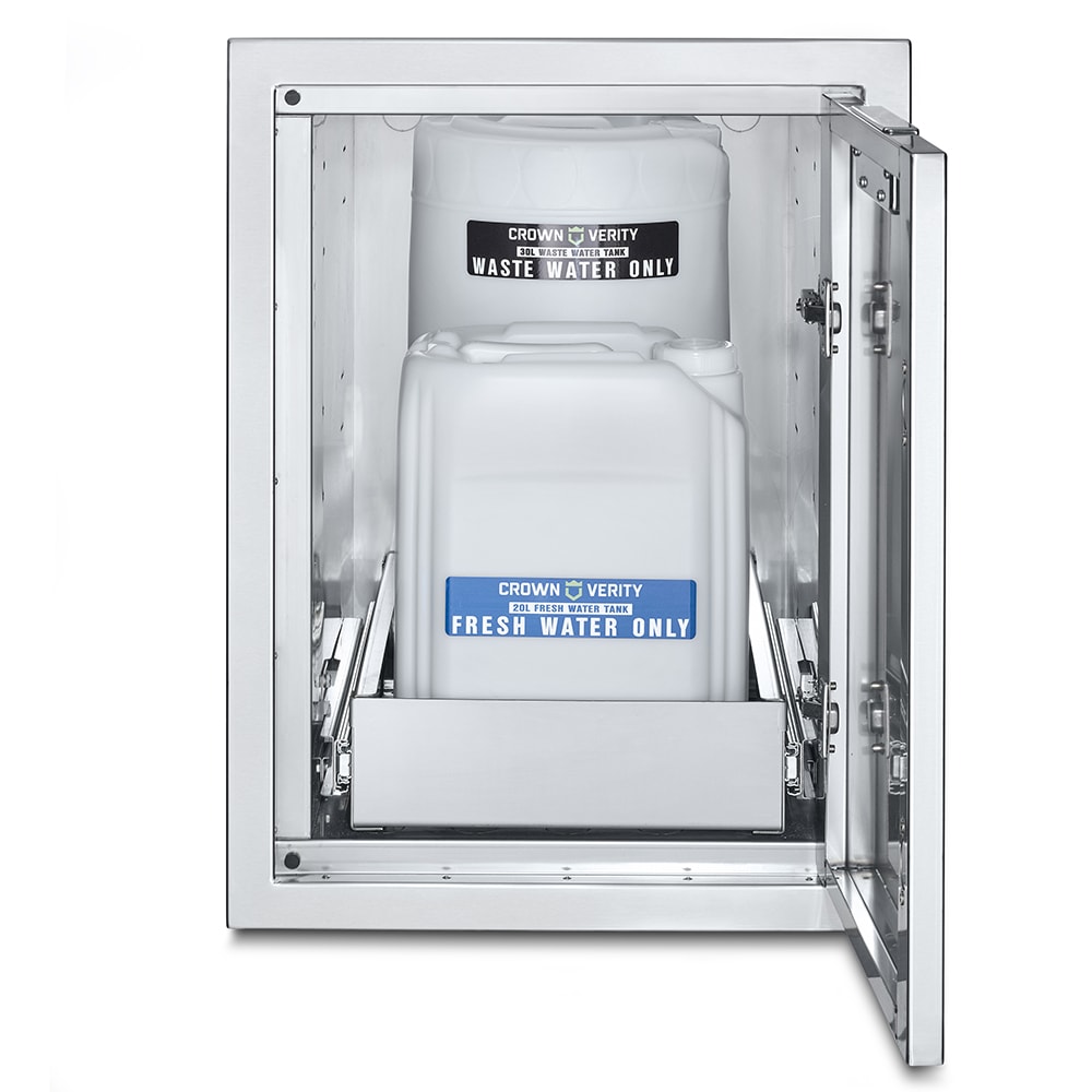 Crown Verity IBILC-SK-WBS Large Built In Cabinet w/ Water Bin Storage - Stainless Steel