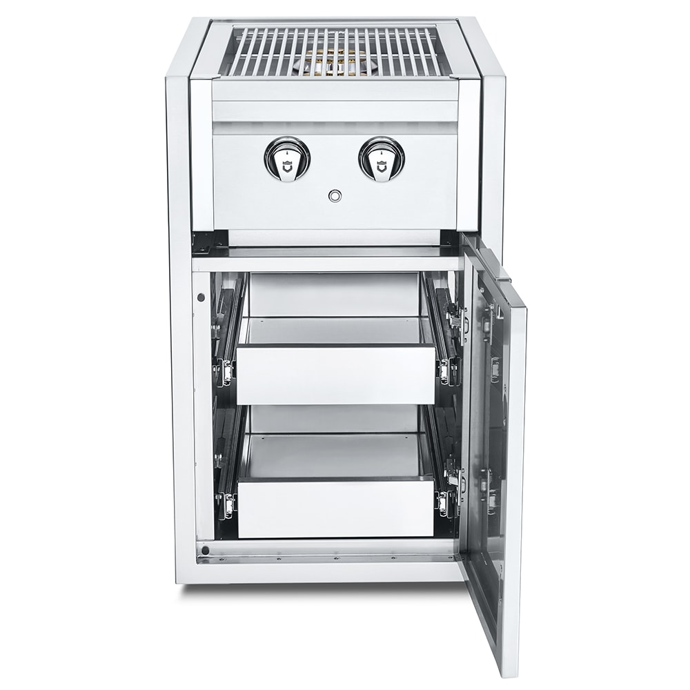 Crown Verity IBISC-SBNG-2D Small Built In Cabinet w/ Dual Side Burner & (2) Drawers - Stainless Steel