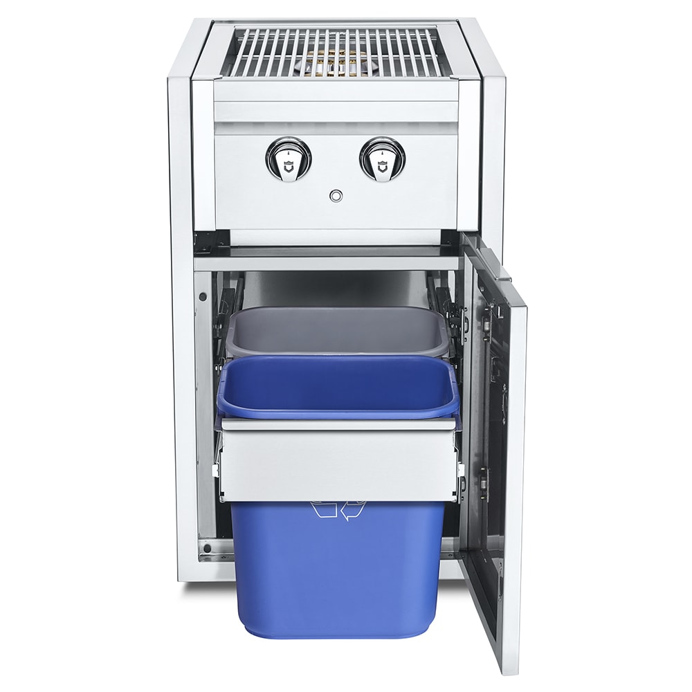 Crown Verity IBISC-SBNG-GH Small Built In Cabinet w/ Dual Side Burner & Garbage Holder - Stainless Steel