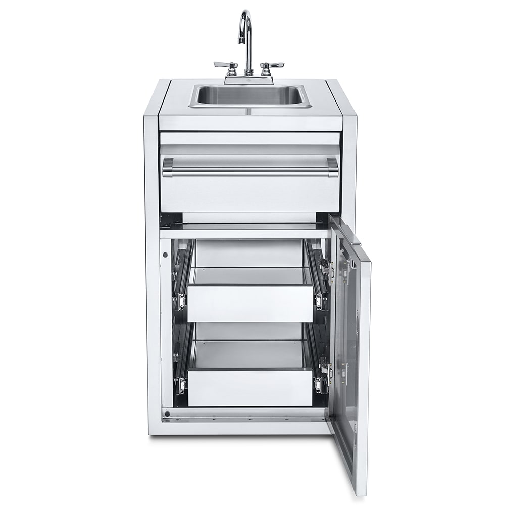 Crown Verity IBISC-SK-2D Small Built In Cabinet w/ Sink, (2) Drawers, & Paper Towel Holder - Stainless Steel