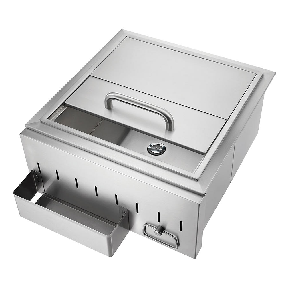 Crown Verity CV-IC1 Ice Chest w/ Drain For Island Grill, Stainless