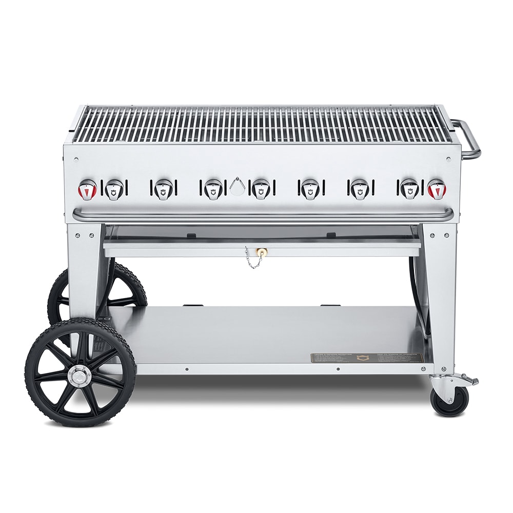Crown Verity CV-MCB-48LP 46" Mobile Gas Commercial Outdoor Charbroiler w/ Water Pan, Liquid Propane