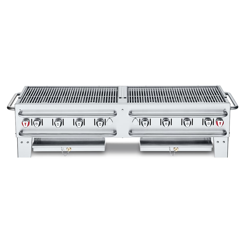 Crown Verity CV-PCB-60 58" Countertop Gas Commercial Outdoor Grill w/ Water Pan, Liquid Propane