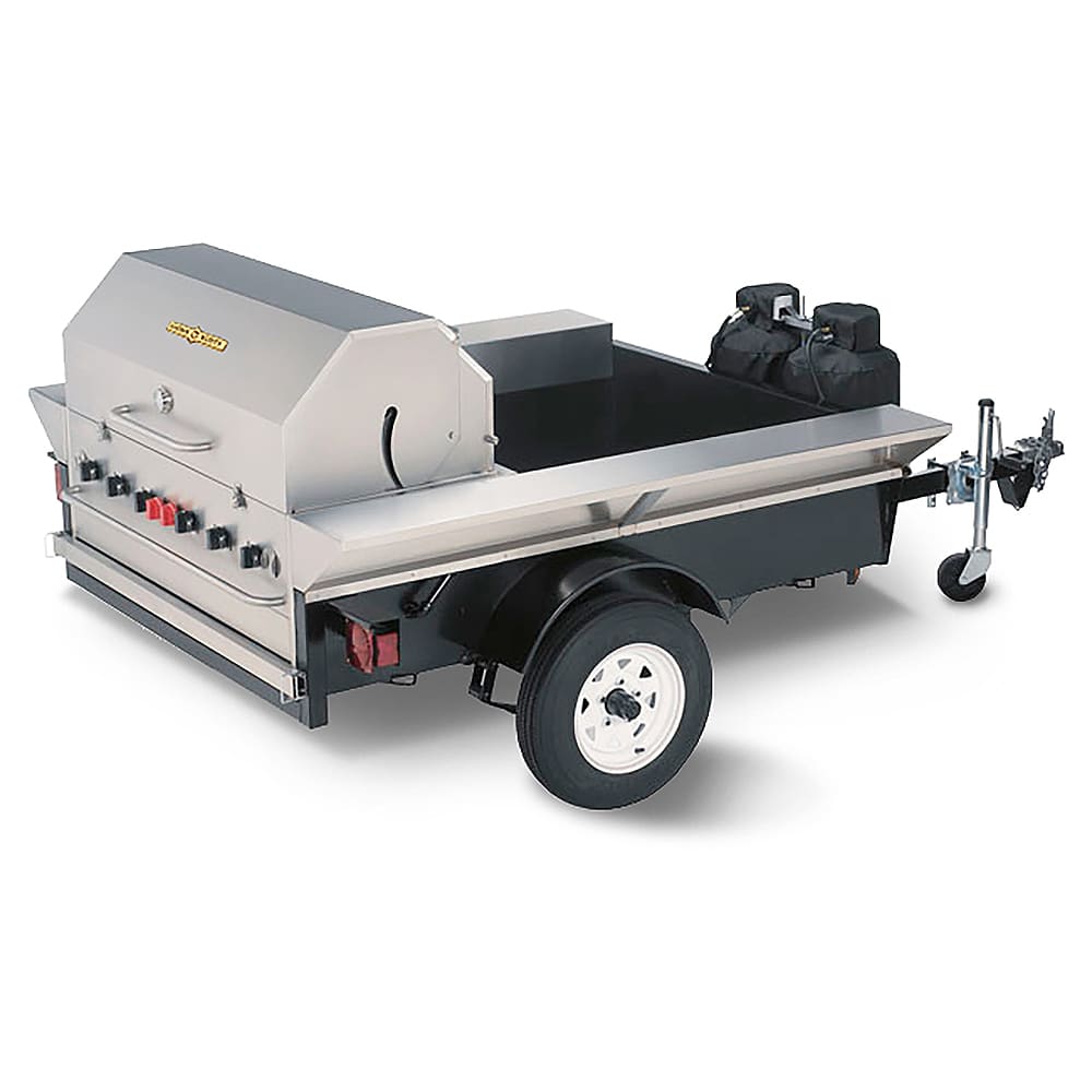 Crown Verity CV-TG-2 46" Towable Gas Commercial Outdoor Grill w/ Water Pans, Liquid Propane