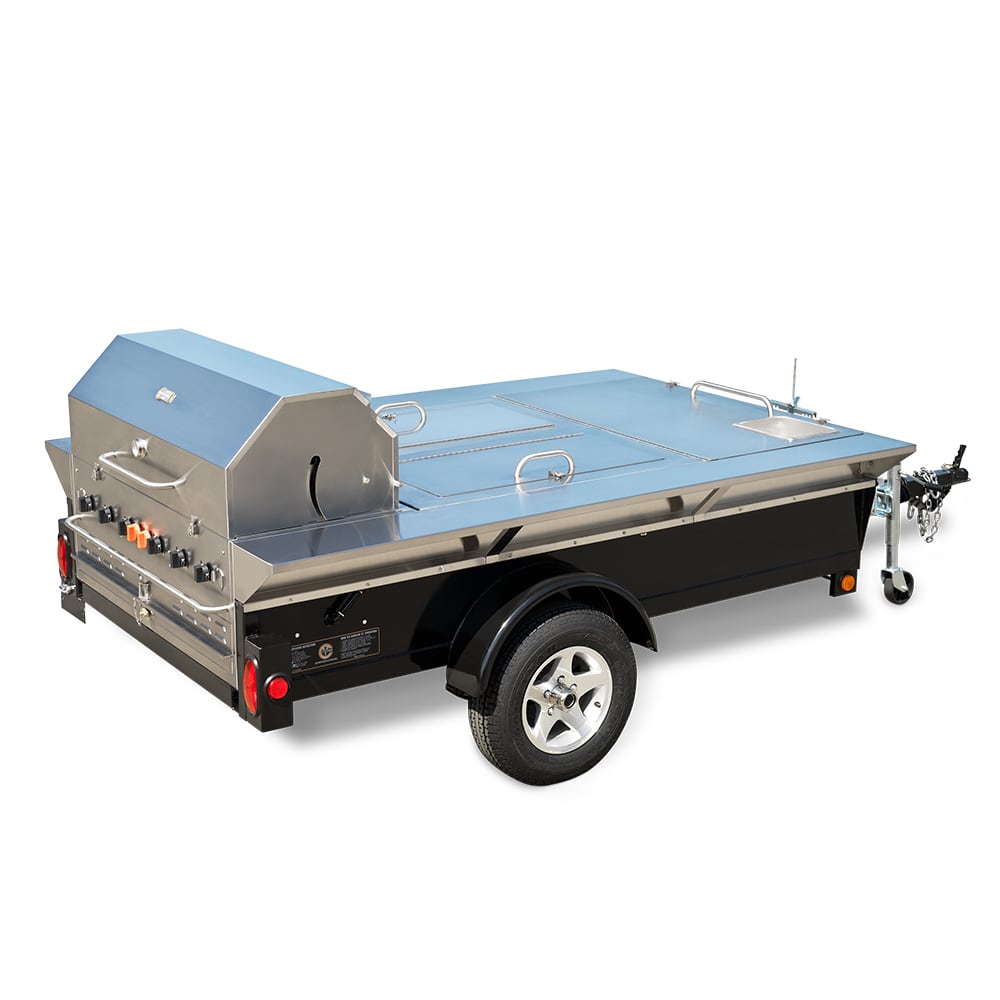 Crown Verity CV-TG-4 46" Towable Gas Commercial Outdoor Grill w/ Water Pans, Liquid Propane